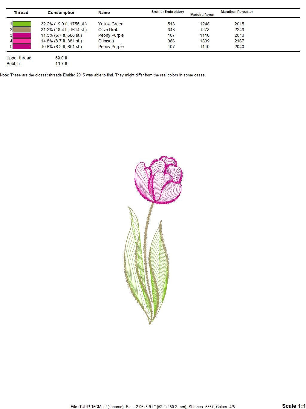 Delicate Tulip embroidery designs - Flower embroidery design machine embroidery pattern - Floral embroidery file - instant download pes jef Marcia Embroidery