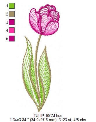 Delicate Tulip embroidery designs - Flower embroidery design machine embroidery pattern - Floral embroidery file - instant download pes jef Marcia Embroidery