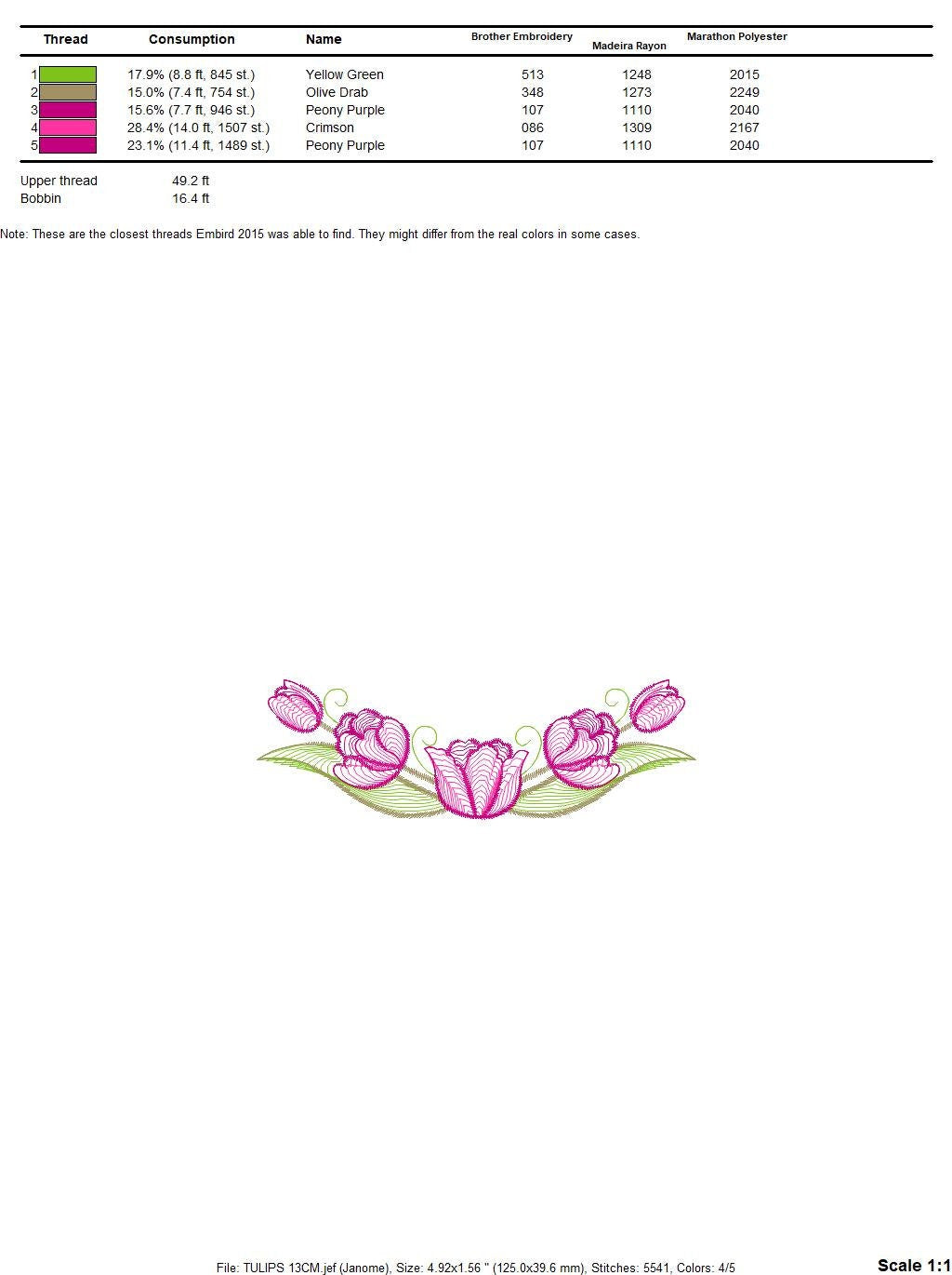 Tulip embroidery designs - Flower embroidery design machine embroidery pattern - Flower wreath laurel embroidery file - instant download pes