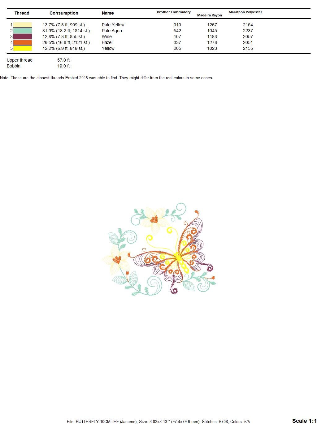 Butterfly embroidery design - Delicate Flowers embroidery designs machine embroidery pattern - baby girl embroidery file - instant download Marcia Embroidery