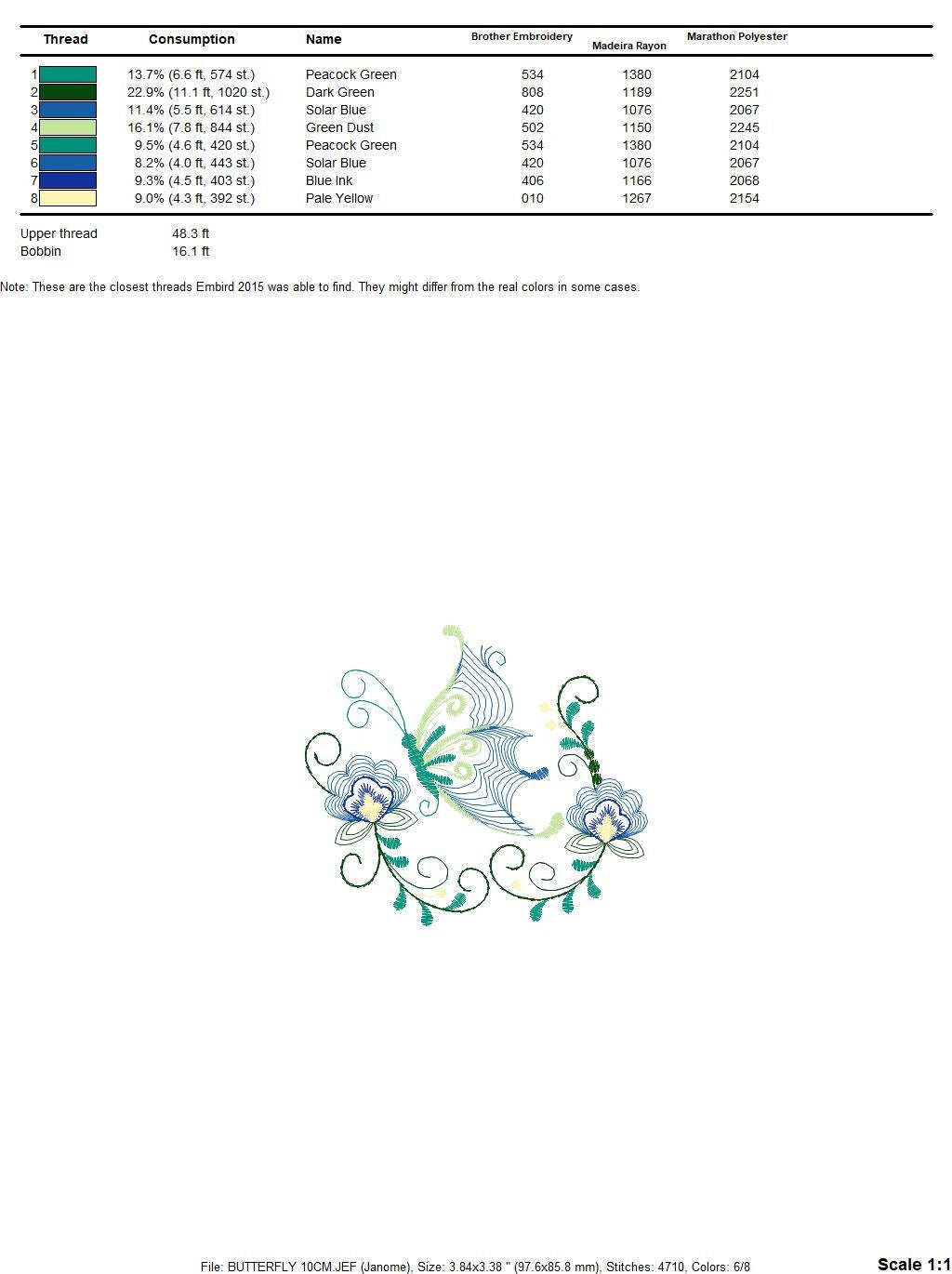 Butterfly embroidery design - Delicate Flowers embroidery designs machine embroidery pattern - baby girl embroidery file - instant download Marcia Embroidery