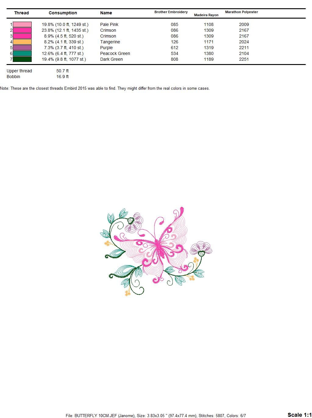 Butterfly embroidery design - Delicate Flowers embroidery designs machine embroidery pattern - baby girl embroidery file - instant download Marcia Embroidery