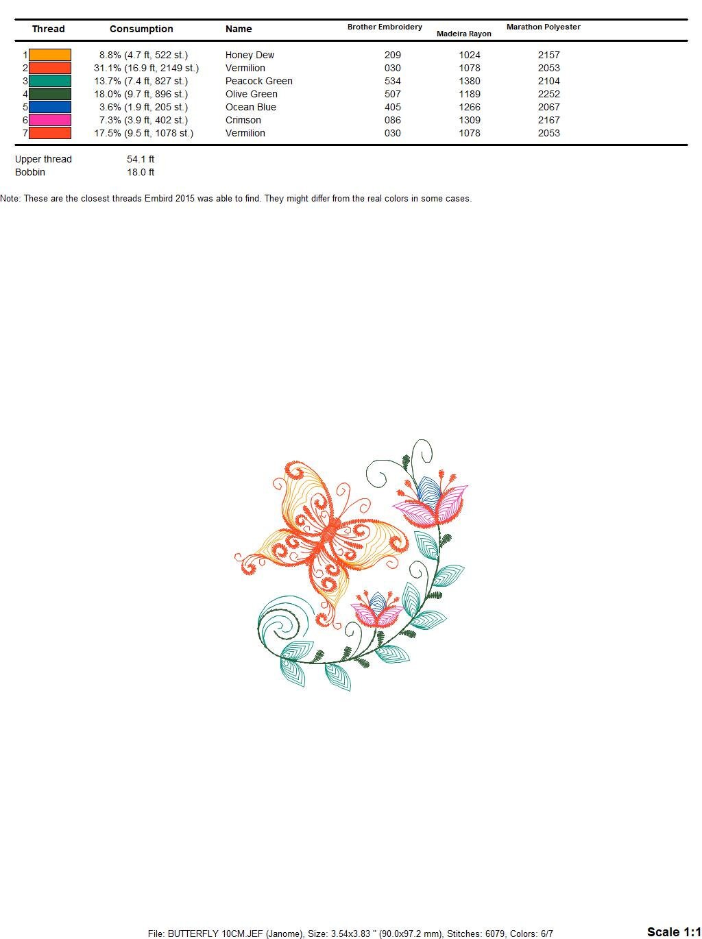 Butterfly embroidery design - Delicate Flowers embroidery designs machine embroidery pattern - baby girl embroidery file - instant download Marcia Embroidery