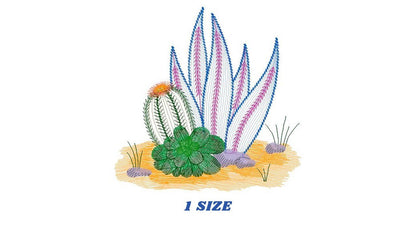 Cactus embroidery designs - Succulent embroidery design machine embroidery pattern - Mexican cactus design - plant embroidery file desert