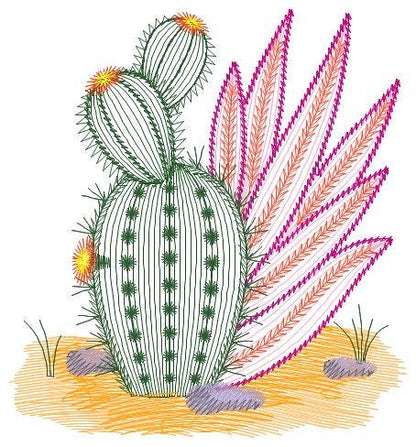Cactus embroidery designs - Succulent embroidery design machine embroidery pattern - Mexican cactus design - plant embroidery file desert Marcia Embroidery