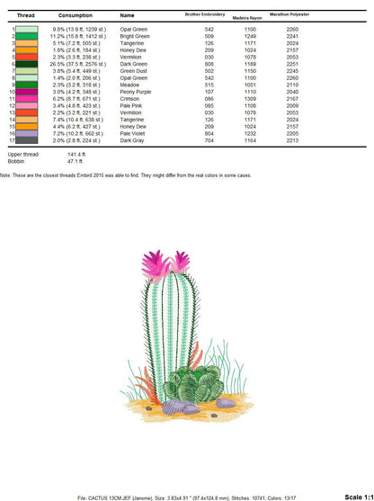 Cactus embroidery designs - Succulent embroidery design machine embroidery pattern - Mexican cactus design - plant embroidery file desert