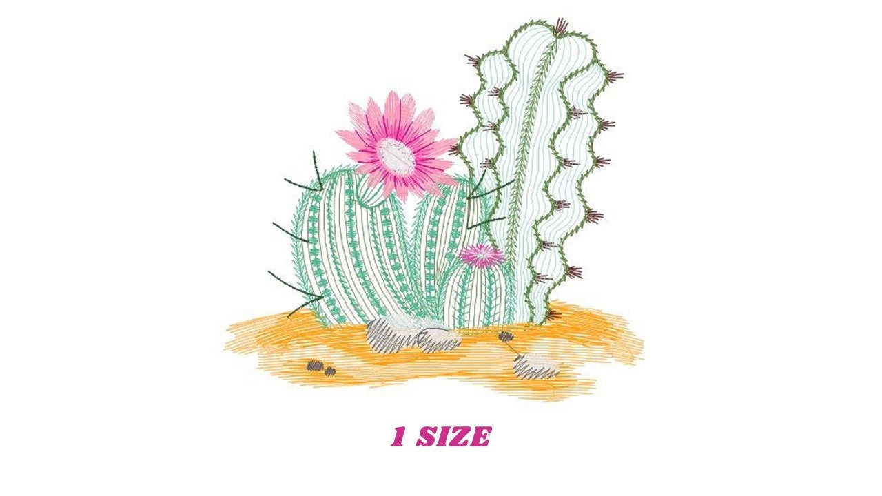 Cactus embroidery designs - Succulent embroidery design machine embroidery pattern - Mexican cactus design - plant embroidery file desert Marcia Embroidery