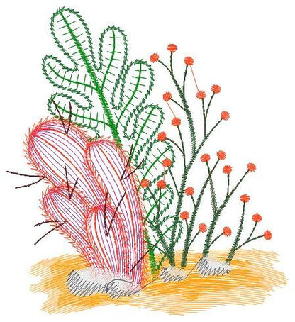 Cactus embroidery designs - Succulent embroidery design machine embroidery pattern - Mexican cactus design - plant embroidery file desert Marcia Embroidery