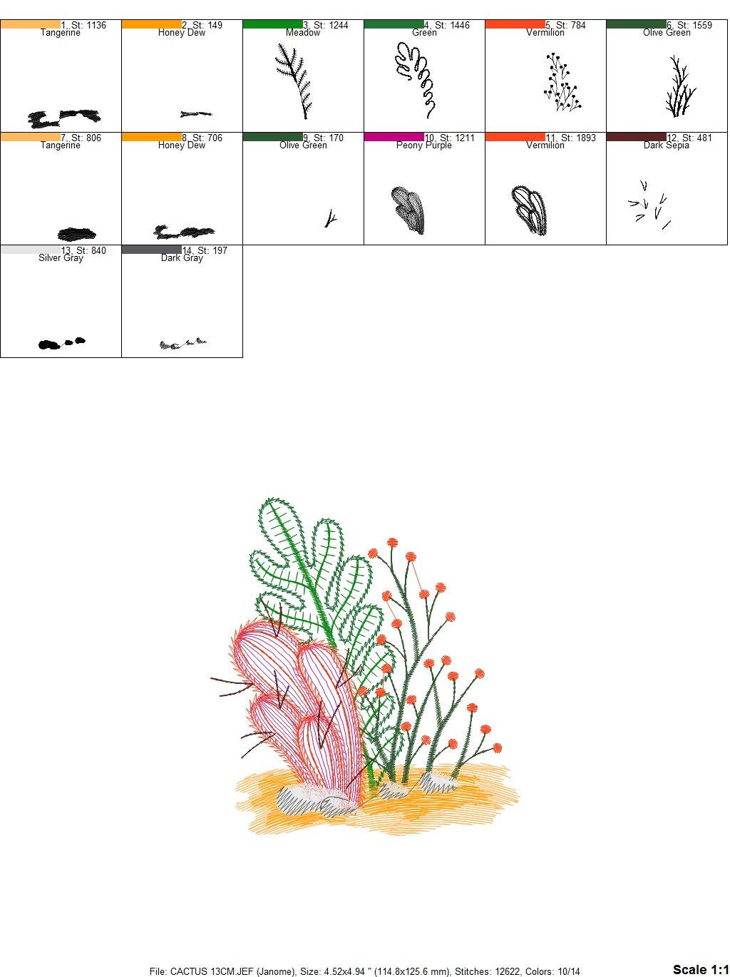 Cactus embroidery designs - Succulent embroidery design machine embroidery pattern - Mexican cactus design - plant embroidery file desert Marcia Embroidery