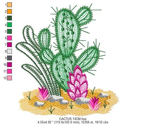 succulent embroidery pattern Cactus designs