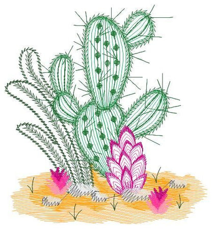 Cactus embroidery designs - Succulent embroidery design machine embroidery pattern - Mexican cactus design - plant embroidery file desert