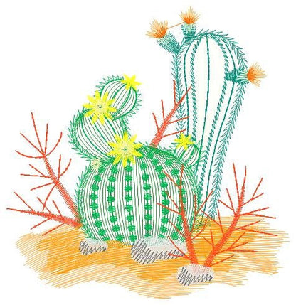 Cactus embroidery designs - Succulent embroidery design machine embroidery pattern - Mexican cactus design - plant embroidery file desert Marcia Embroidery