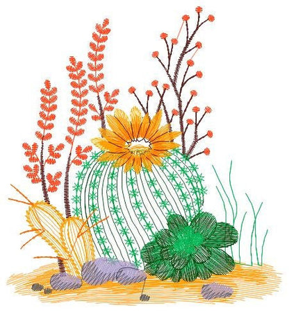 Cactus embroidery designs - Succulent embroidery design machine embroidery pattern - Mexican cactus design - plant embroidery file desert - Marcia Embroidery