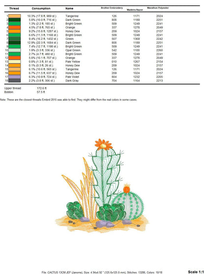 Cactus embroidery designs - Succulent embroidery design machine embroidery pattern - Mexican cactus design - plant embroidery file desert