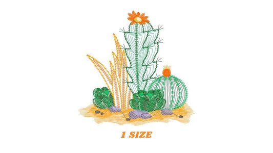 Cactus embroidery designs - Succulent embroidery design machine embroidery pattern - Mexican cactus design - plant embroidery file desert Marcia Embroidery