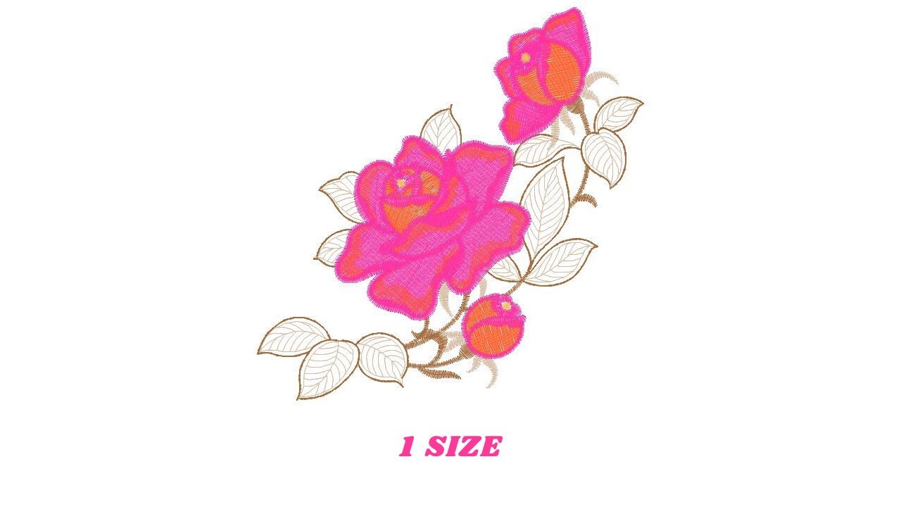 Roses embroidery designs - Flower embroidery design machine embroidery pattern - Floral embroidery file - instant embroidery download pes