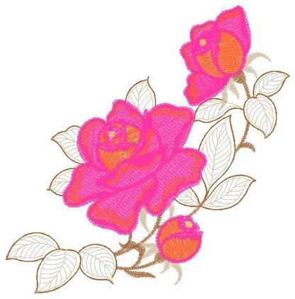 Roses embroidery designs - Flower embroidery design machine embroidery pattern - Floral embroidery file - instant embroidery download pes