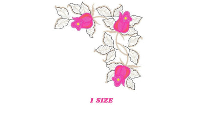 Roses embroidery designs - Flower corner embroidery design machine embroidery pattern - Monogram Frame embroidery file - instant download