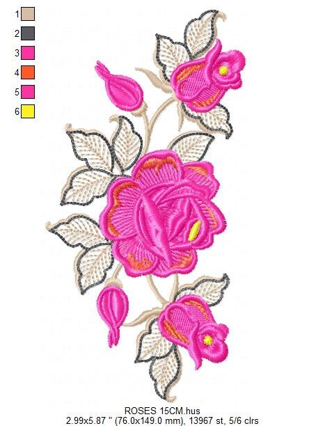 Roses embroidery designs - Flower embroidery design machine embroidery pattern - Floral embroidery file - instant embroidery download pes Marcia Embroidery