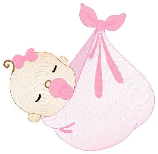 Sleeping baby embroidery design - Baby girl embroidery design machine embroidery pattern - Newborn embroidery file nursery  instant download Marcia Embroidery