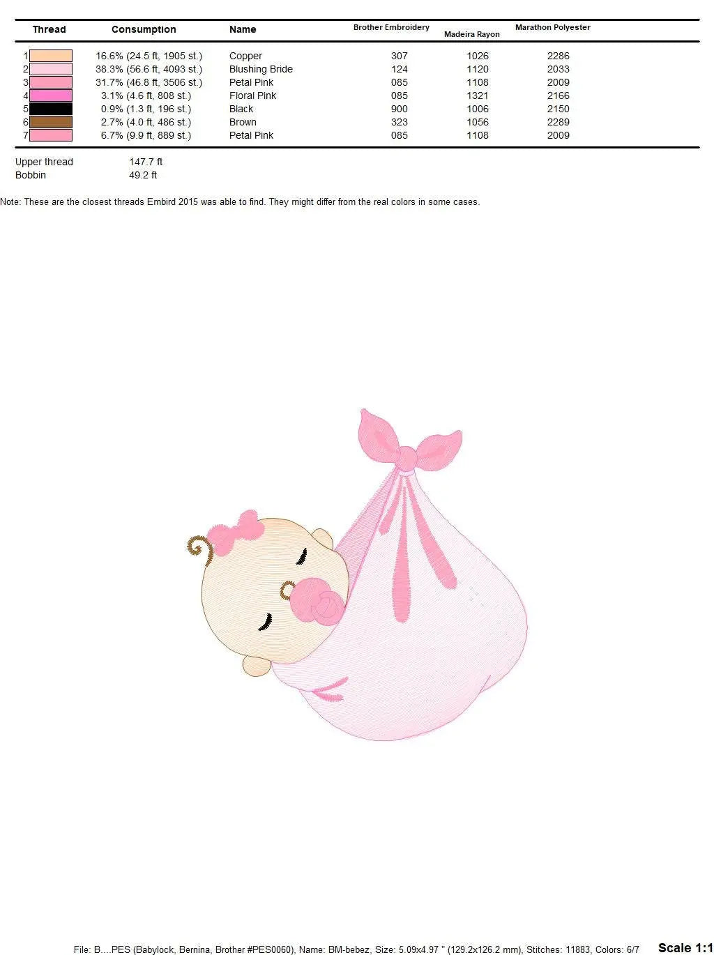 Sleeping baby embroidery design - Baby girl embroidery design machine embroidery pattern - Newborn embroidery file nursery  instant download Marcia Embroidery