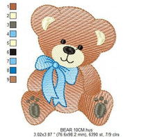 Charger l&#39;image dans la galerie, Bear embroidery designs - Baby boy embroidery design machine embroidery pattern - Cute Teddy Bear embroidery file - instant download pes jef
