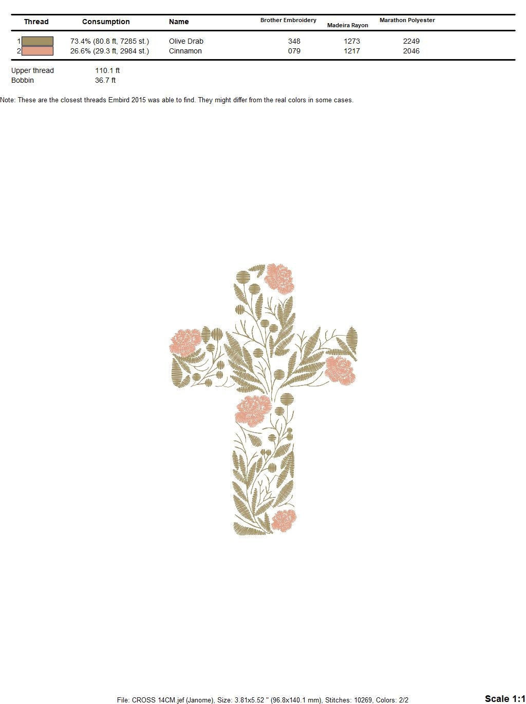 Cross embroidery designs - Religious embroidery design machine embroidery pattern - Catholic embroidery file - Cross with flowers Eucharist