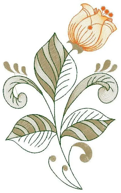 Delicate flower embroidery designs - Tulip embroidery design machine embroidery pattern - Floral laurel embroidery file - instant download Marcia Embroidery