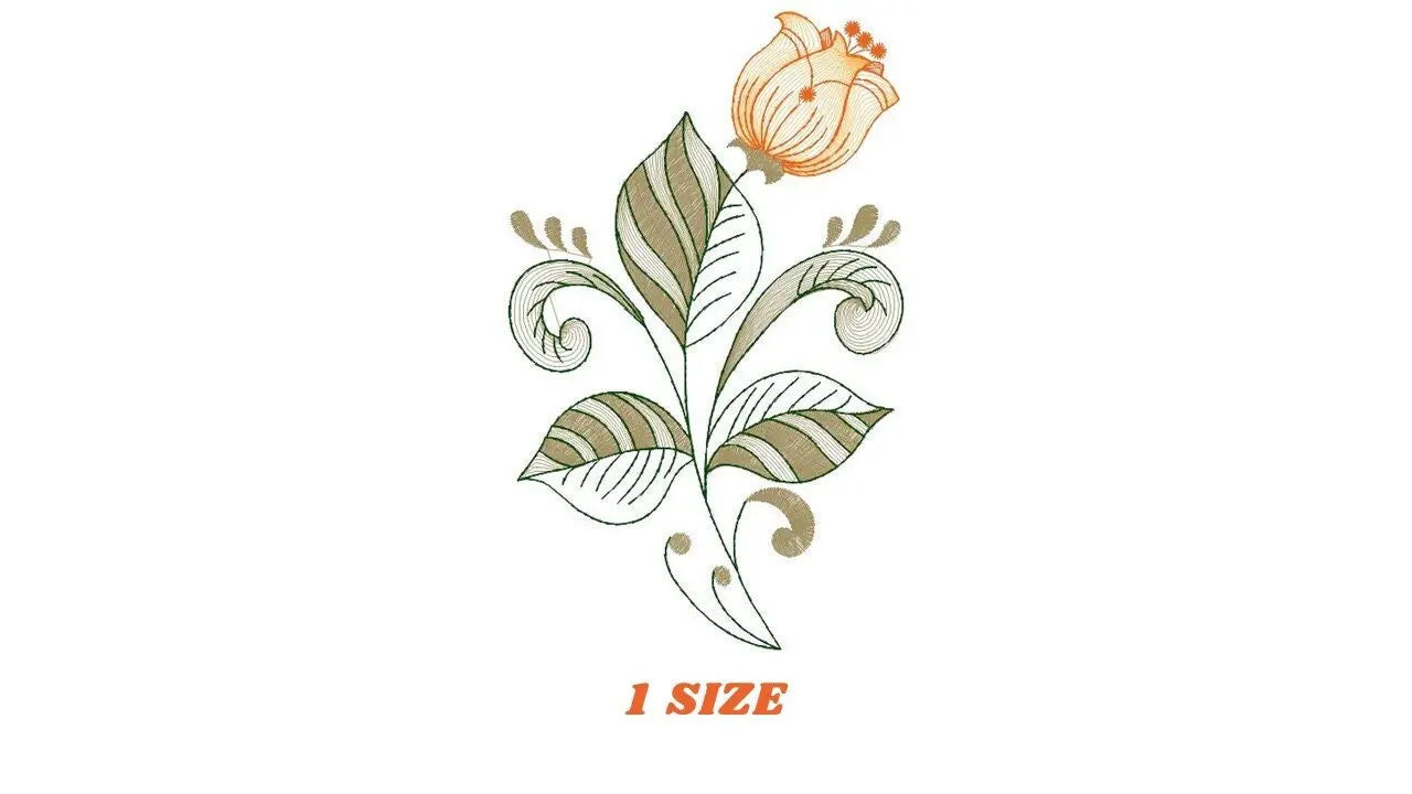 Delicate flower embroidery designs - Tulip embroidery design machine embroidery pattern - Floral laurel embroidery file - instant download Marcia Embroidery