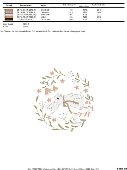 Bunny embroidery design - Animal embroidery designs machine embroidery pattern - Woodland animals embroidery file - instant download rabbit Marcia Embroidery