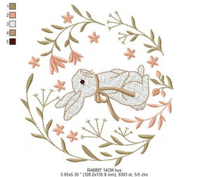 Bunny embroidery design - Animal embroidery designs machine embroidery pattern - Woodland animals embroidery file - instant download rabbit