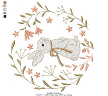Cargar imagen en el visor de la galería, Bunny embroidery design - Animal embroidery designs machine embroidery pattern - Woodland animals embroidery file - instant download rabbit
