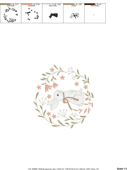 Bunny embroidery design - Animal embroidery designs machine embroidery pattern - Woodland animals embroidery file - instant download rabbit Marcia Embroidery
