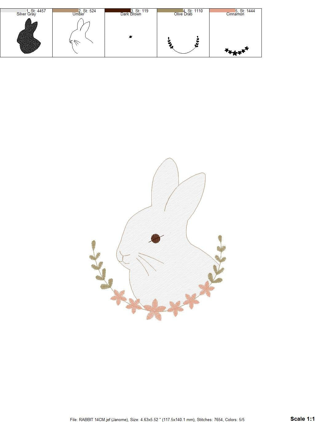 Bunny embroidery design - Animal embroidery designs machine embroidery pattern - Woodland animals embroidery file - instant download rabbit Marcia Embroidery