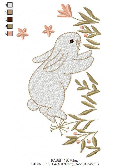 Bunny embroidery design - Animal embroidery designs machine embroidery pattern - Woodland animals embroidery file - instant download rabbit Marcia Embroidery