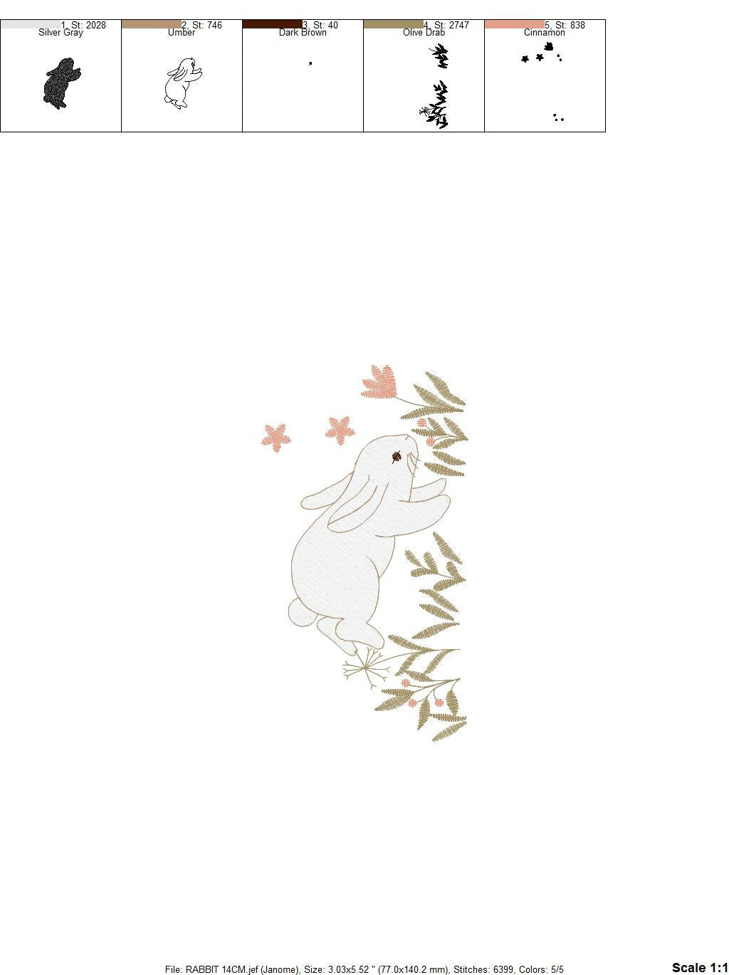 Bunny embroidery design - Animal embroidery designs machine embroidery pattern - Woodland animals embroidery file - instant download rabbit Marcia Embroidery