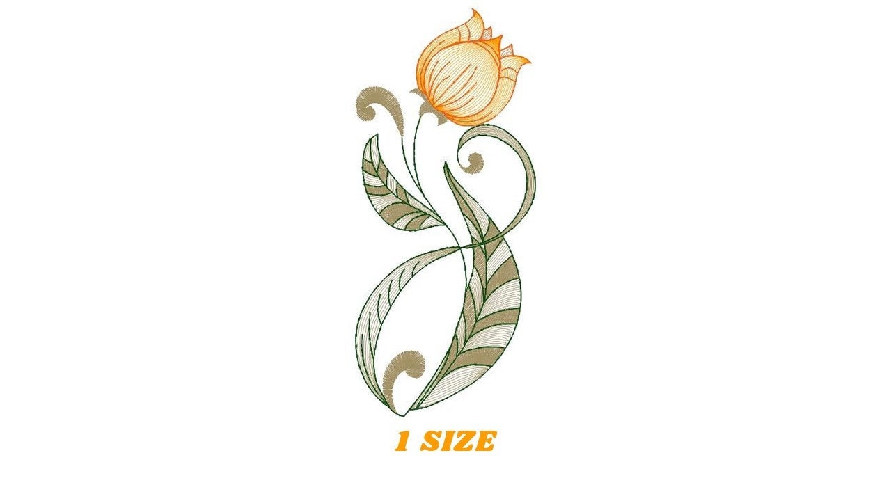 Delicate Tulip embroidery designs - Flower embroidery design machine embroidery pattern - Floral laurel embroidery file - instant download Marcia Embroidery