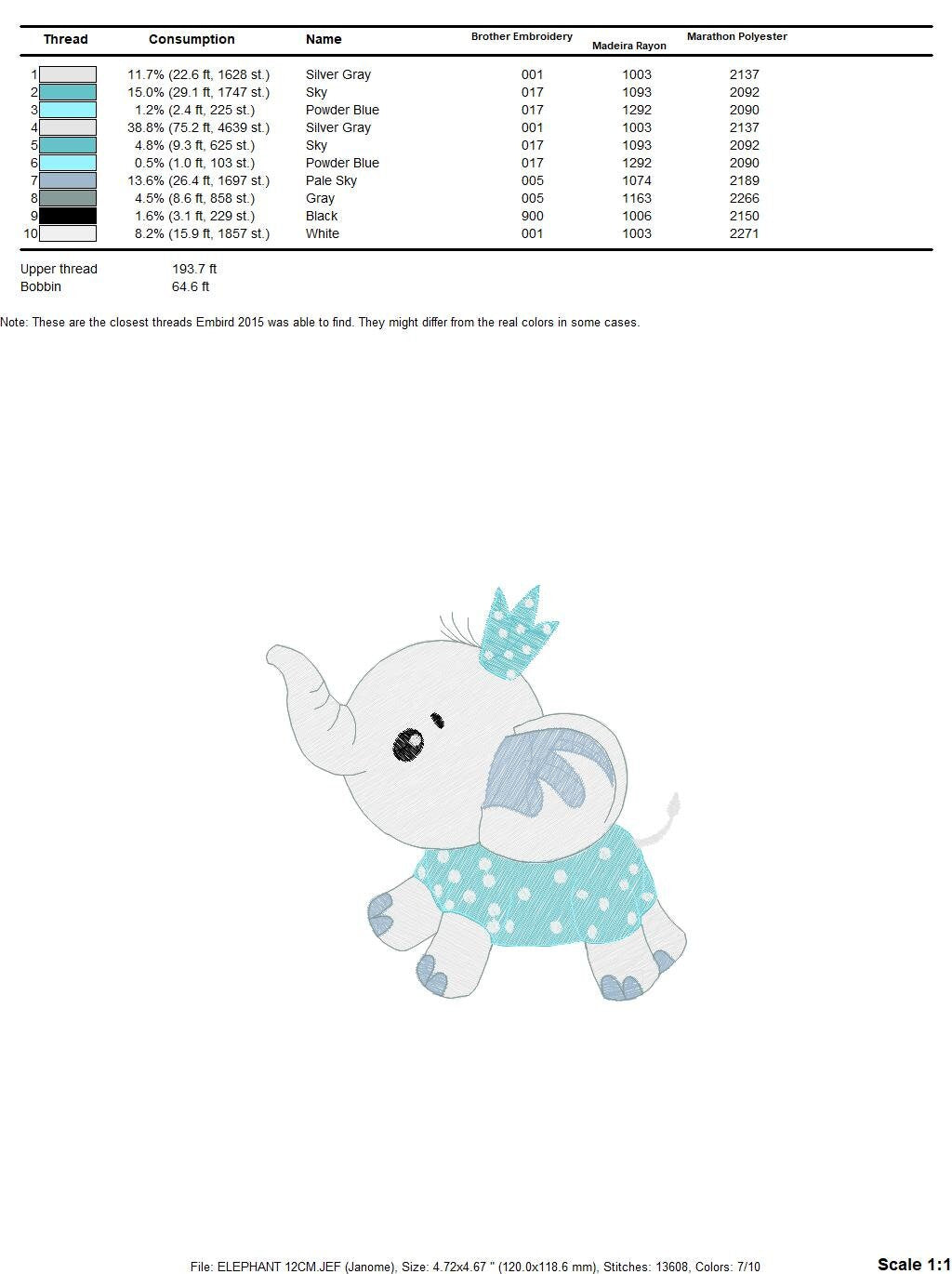 Elephant with crown embroidery designs - Animal embroidery design machine embroidery pattern - Baby boy embroidery file - Baby elephant pes