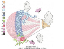 Carica l&#39;immagine nel visualizzatore di Gallery, Balloon embroidery designs - Hot air balloon embroidery design machine embroidery pattern - Sky clouds embroidery file - instant download
