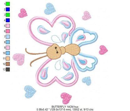 Butterfly embroidery design - Cute embroidery designs machine embroidery pattern - Baby girl embroidery file - instant download digital pes Marcia Embroidery