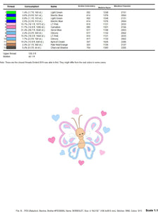 Butterfly embroidery design - Cute embroidery designs machine embroidery pattern - Baby girl embroidery file - instant download digital pes