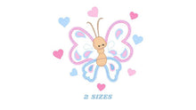 Charger l&#39;image dans la galerie, Butterfly embroidery design - Cute embroidery designs machine embroidery pattern - Baby girl embroidery file - instant download digital pes
