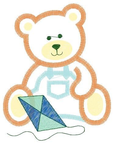 Kite embroidery designs - Boy embroidery design machine embroidery pattern - Bear embroidery file Bear design sky embroidery kid embroidery Marcia Embroidery
