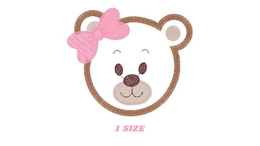 Teddy Bear embroidery designs - Bear face embroidery design machine embroidery pattern - Teddy bear applique design - Baby girl embroidery