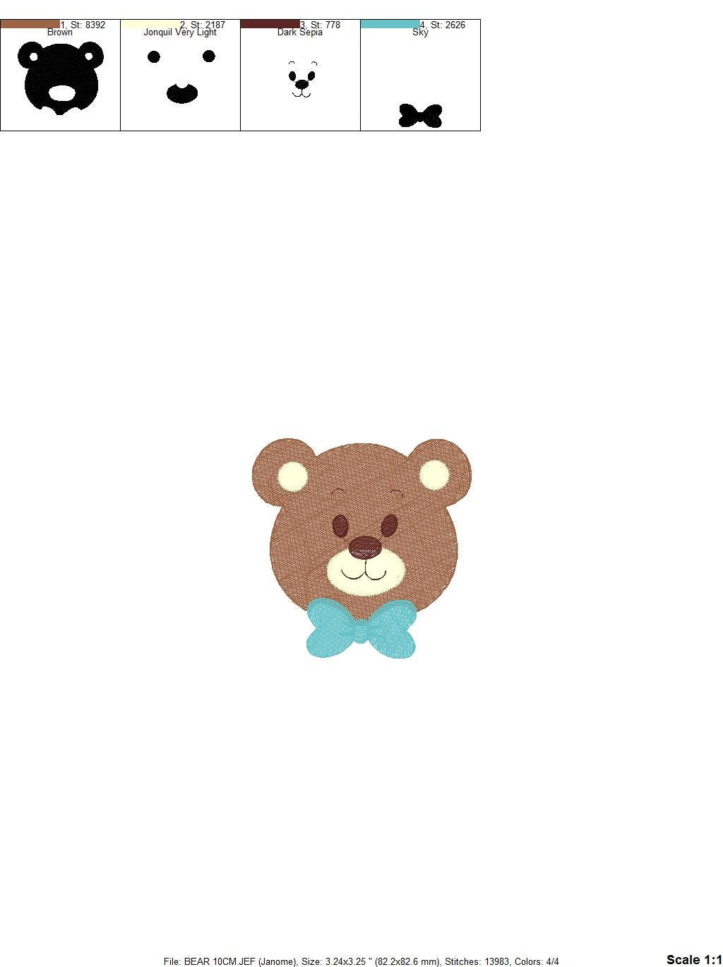 Bear embroidery designs - Teddy embroidery design machine embroidery pattern - Baby Boy embroidery file - instant download pes jef hus vp3 Marcia Embroidery