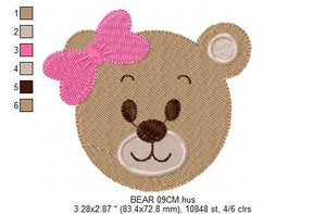 Bear embroidery designs - Teddy embroidery design machine embroidery pattern - Baby Girl embroidery file - instant download pes jef vp3 hus