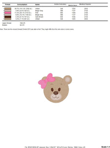 Bear embroidery designs - Teddy embroidery design machine embroidery pattern - Baby Girl embroidery file - instant download pes jef vp3 hus