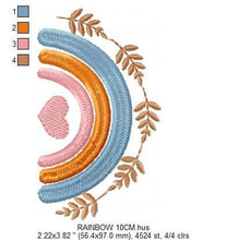 Carica l&#39;immagine nel visualizzatore di Gallery, Boho Rainbow embroidery design - Colorful Rainbow embroidery designs machine embroidery pattern - Baby girl embroidery file - pes download
