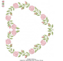 Cargar imagen en el visor de la galería, Heart with roses embroidery designs - Flower embroidery design machine embroidery pattern - Monogram Frame embroidery file - pes jef vip vp3
