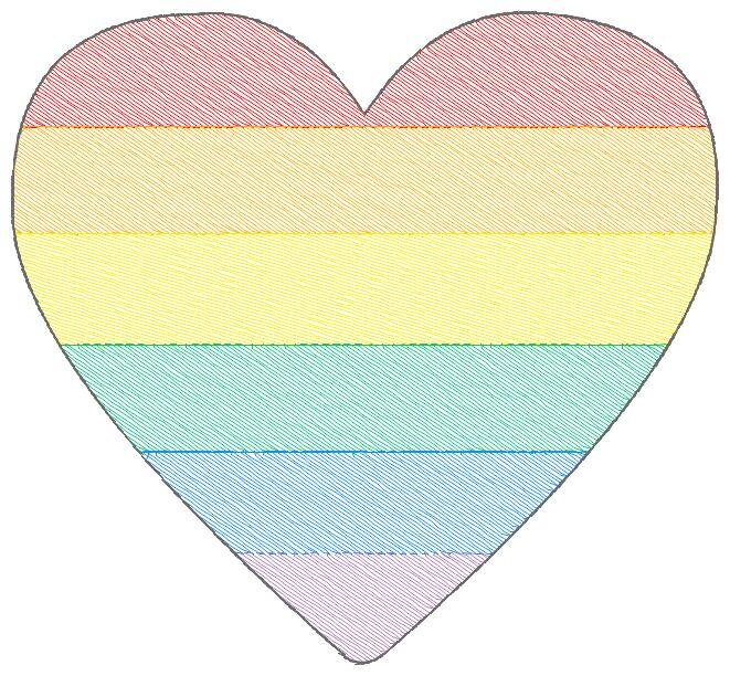 Rainbow Heart embroidery designs - Gay Pride Heart embroidery design machine embroidery pattern - Colorful embroidery file - LGBTQ+ Heart Marcia Embroidery